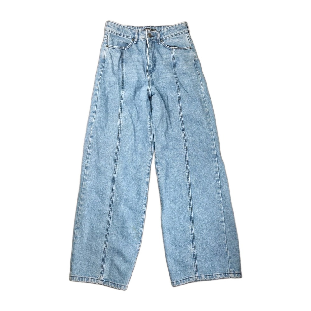 Nasty Gal Womens Size US 6 Barrel Wide-Leg Organic Cotton Denim Jeans Light Blue